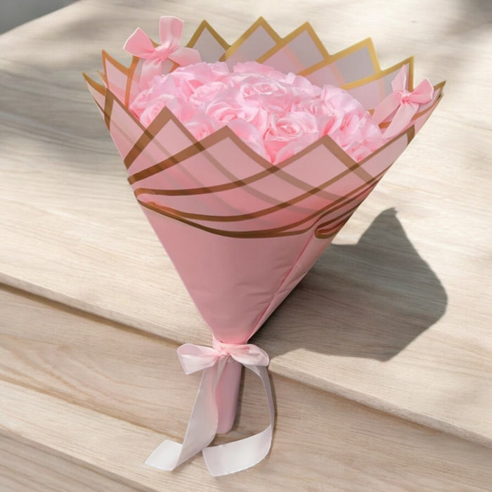20 Pink Forever Glitter Roses